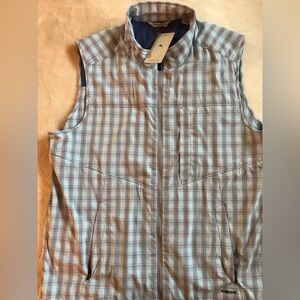 Tommy Bahama Island Zone Blue and White Plaid Vest